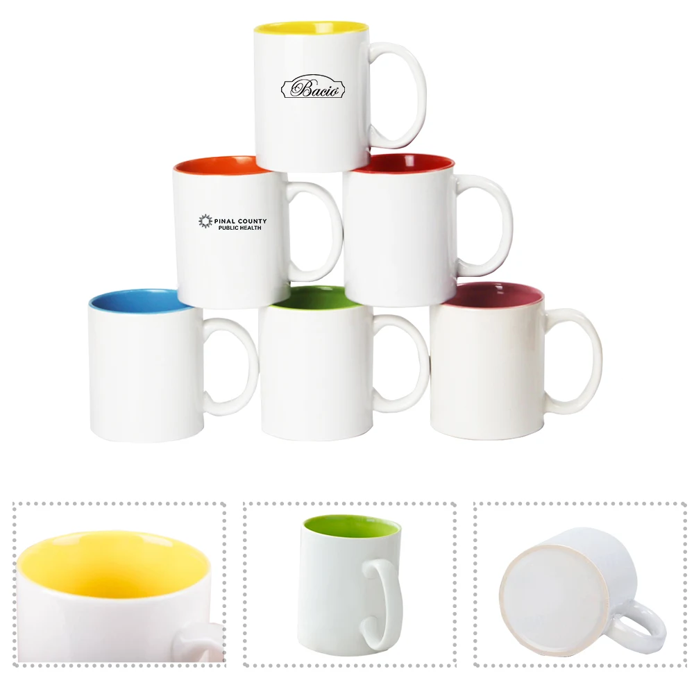 11oz Colored Ceramic Mug with C-handle 1