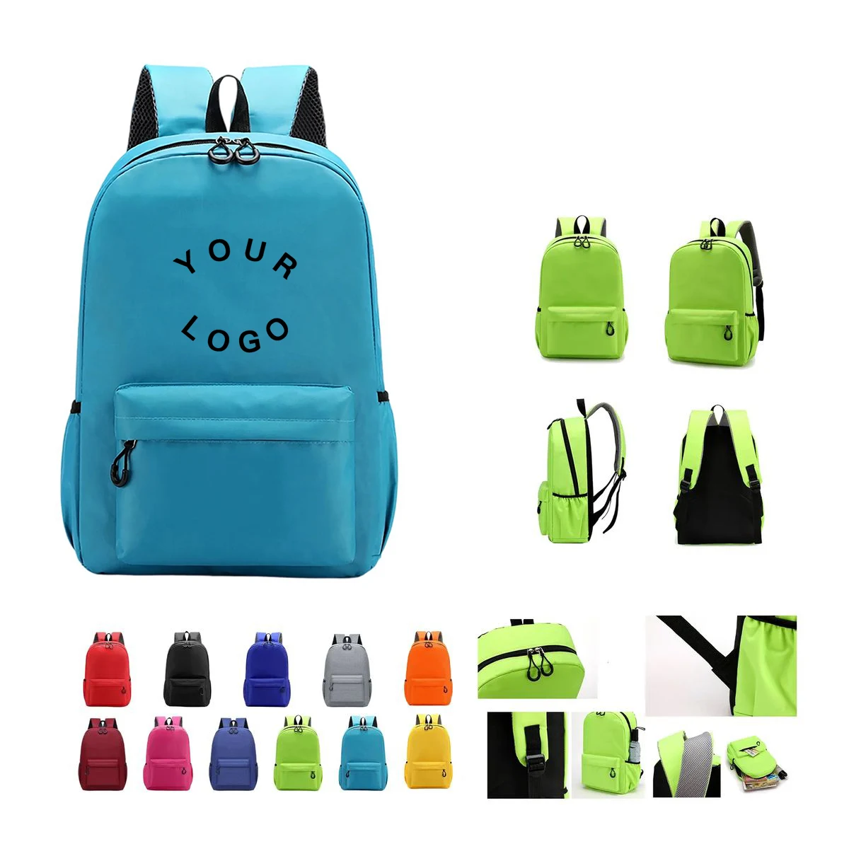 Oxford School Backpack for Kids with Front Branding Panel 1