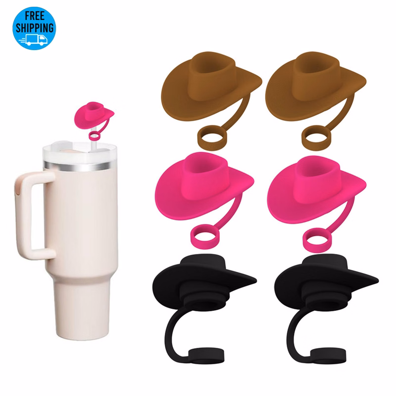 Cowboy Hat Shaped Silicone Straw Stoppers