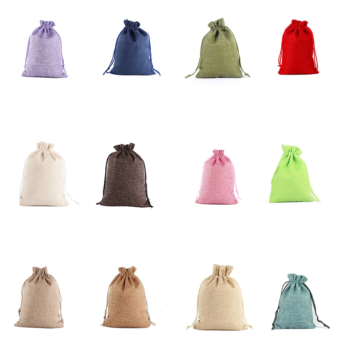 Linen Bunched Holiday Gift Bag 1