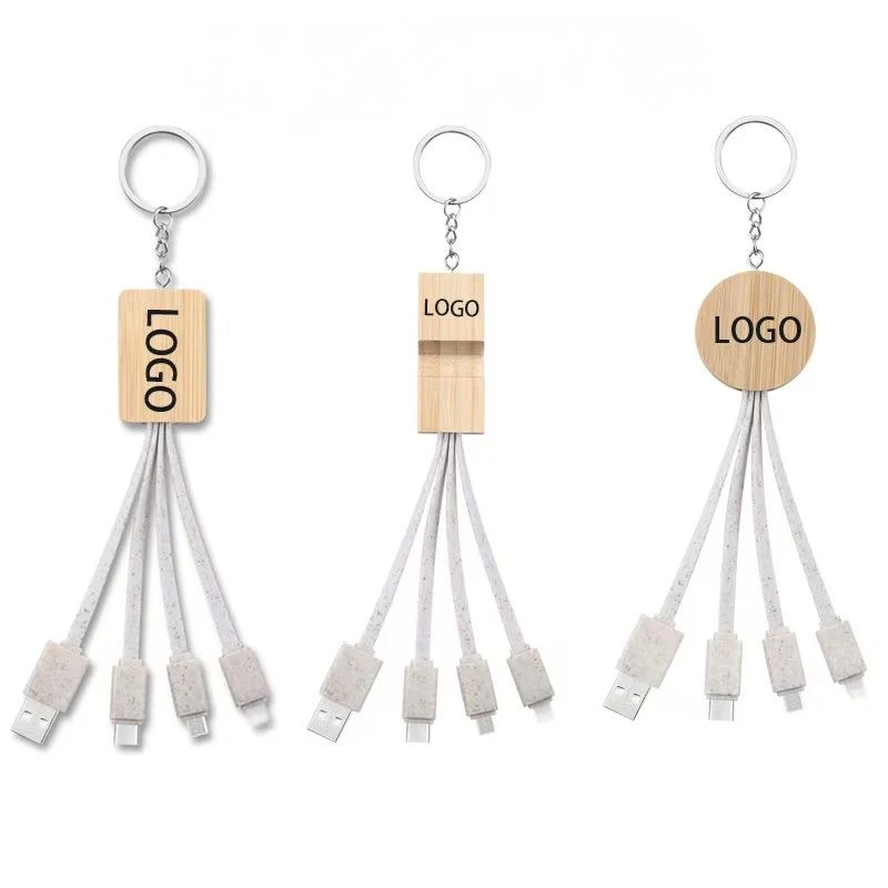 Portable Green 3 in 1 Keychain Cable 1