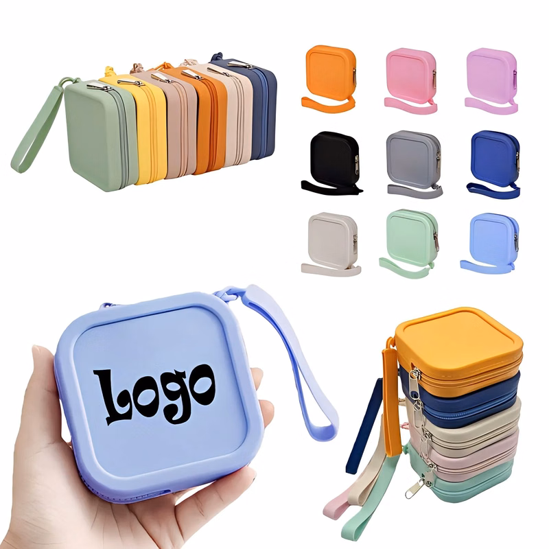 Silicone Square Zipper Coin Purse