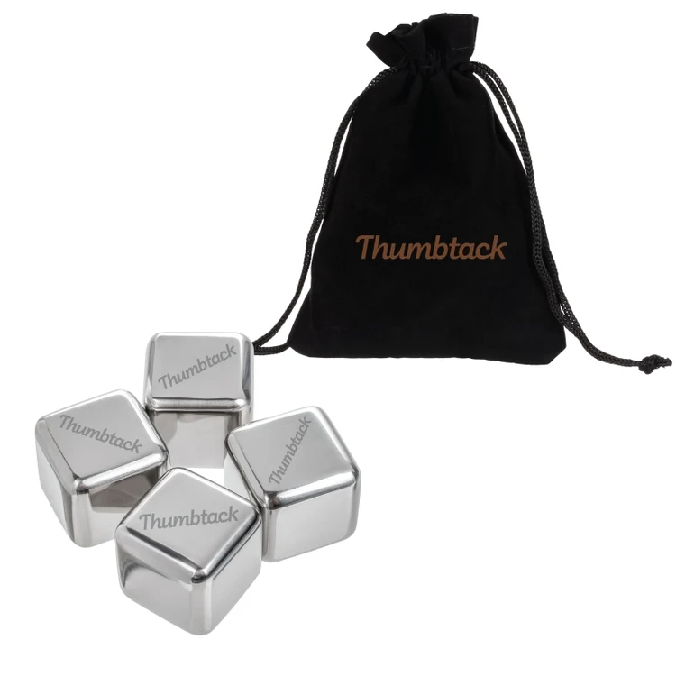 4 Pack Stainless Steel Whiskey Ice Cubes 1