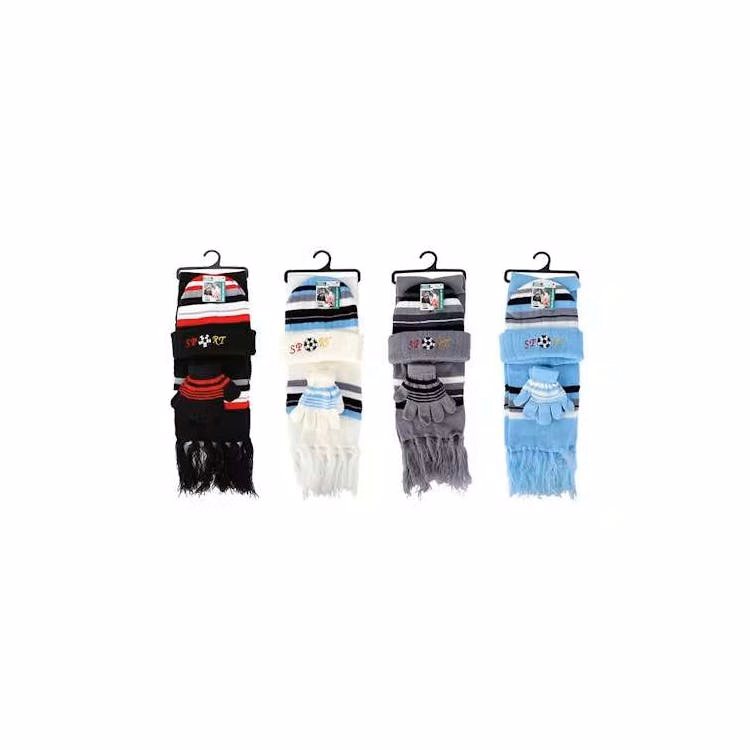 Boy's Hat Gloves and Scarf 3-Piece Sets - Assorted pack