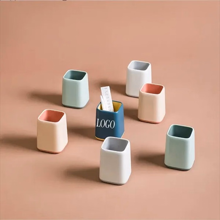 Two-color Stitching Multifunctional Storage Pen Holder