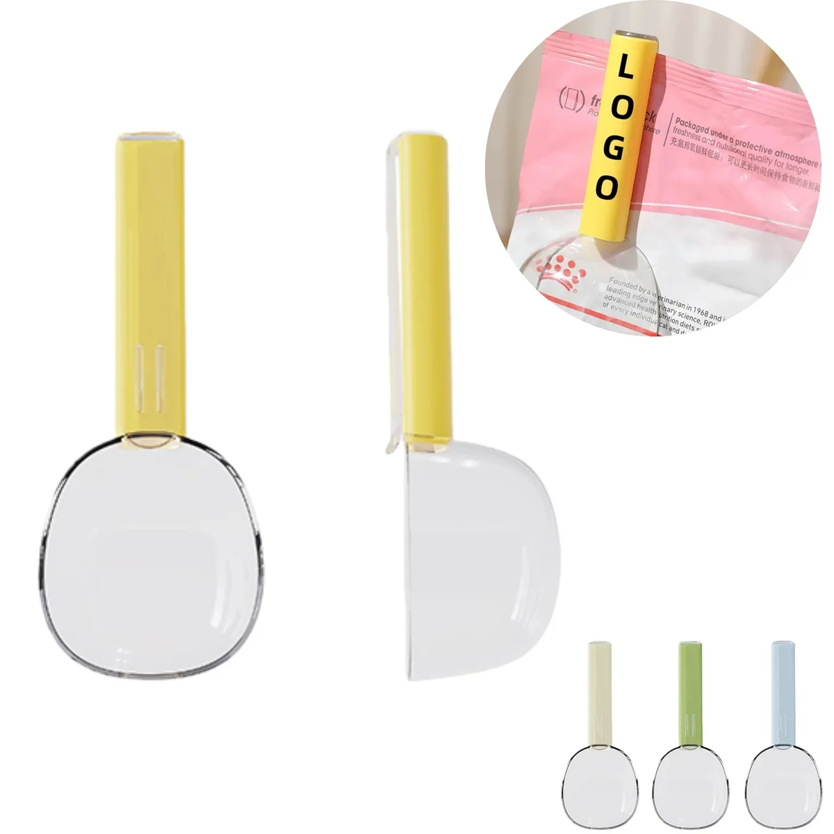 2 in 1 Scoop With Sealing Clamp for Rice Flour Pet Food 1
