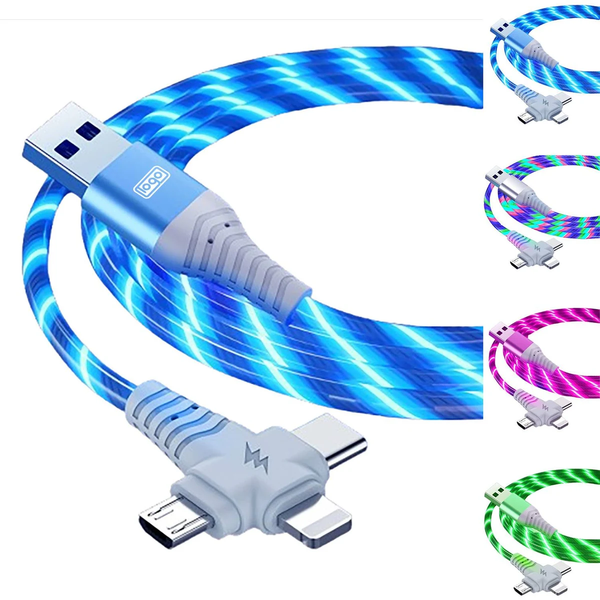 3 in 1 Glowing Data Cable 1