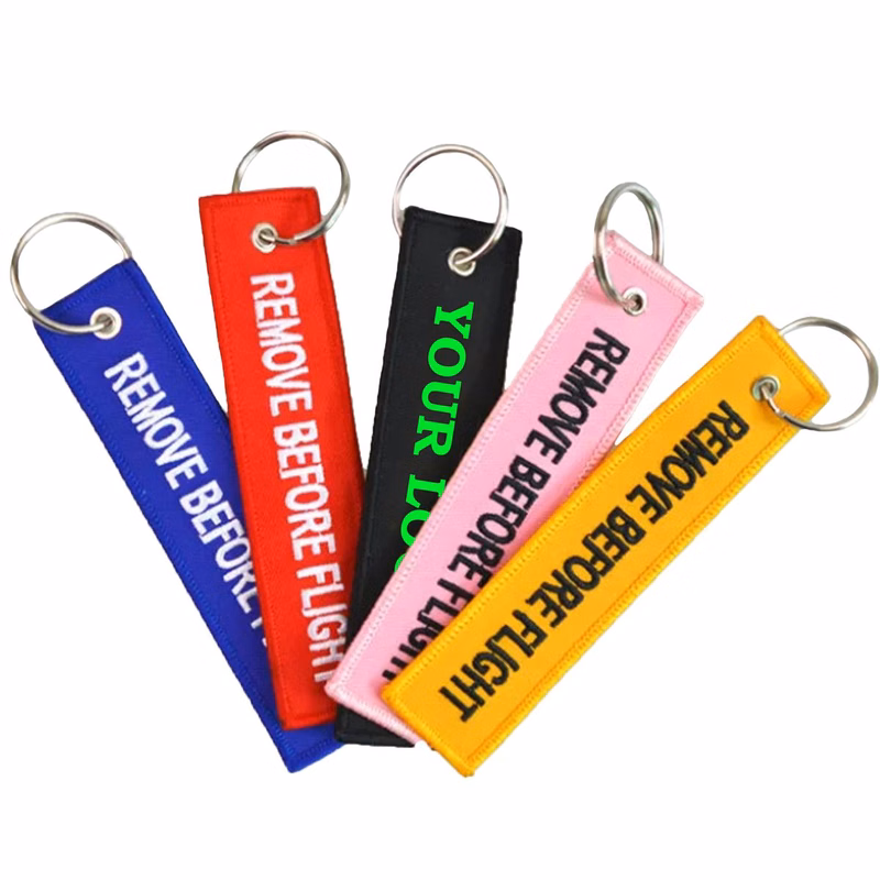 Embroidered Flight Tag Keychain