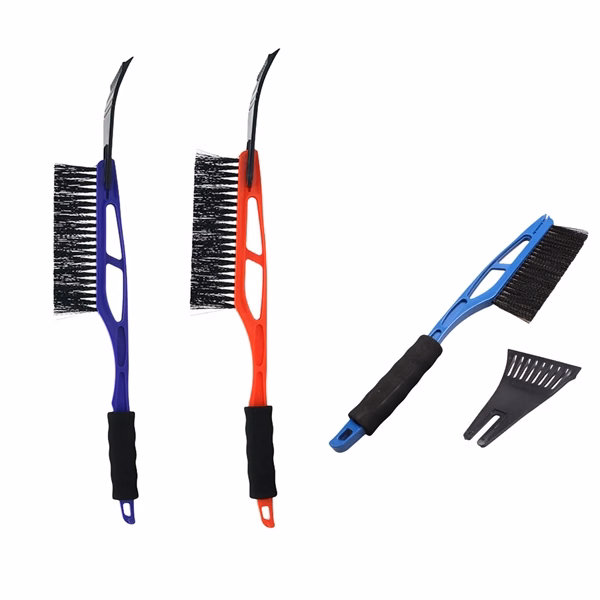 Custom 16.9 Inch Foam Grip Ice Scraper with Detachable Brush — Winter Fleet Safety