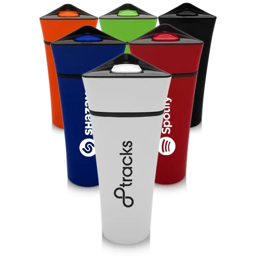 16 oz Plastic Travel Mug w/ Triangular Lid 1