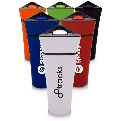 16 oz Plastic Travel Mug w/ Triangular Lid