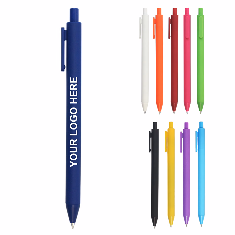 Customised Logo Push Action Pen With Frosted Textured Casing