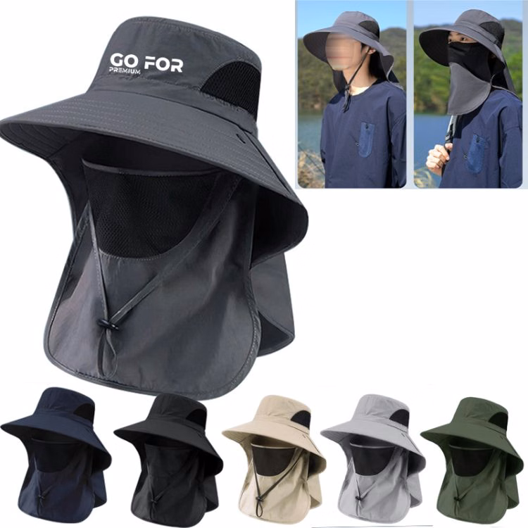 Fishing Hat for Men Women with Removable Neck Flap