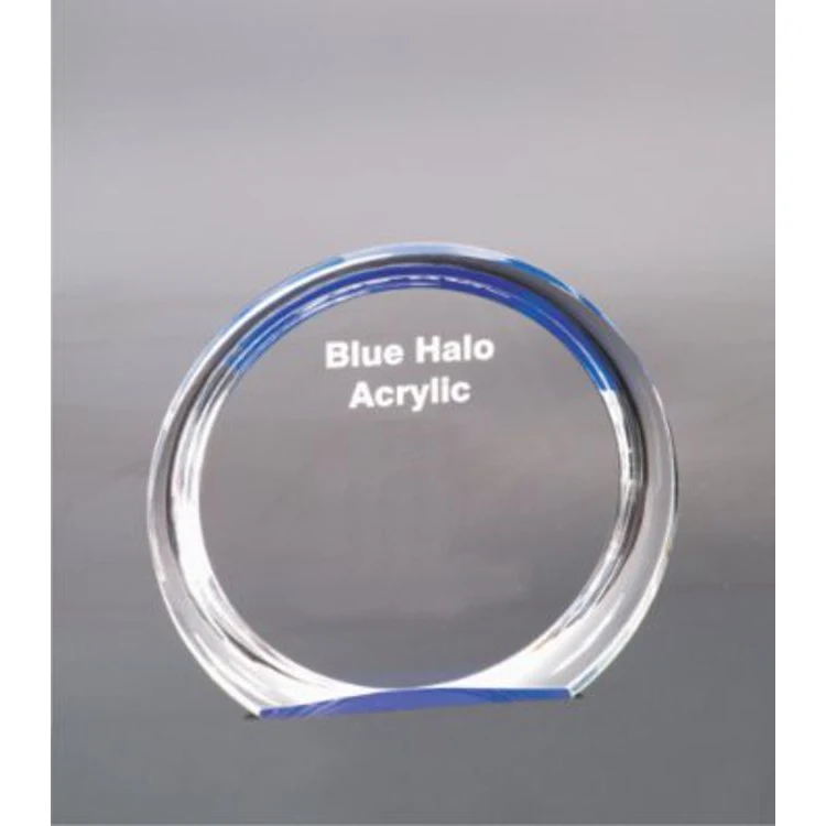 6 3/8" Round Blue Halo Acrylic Award 1