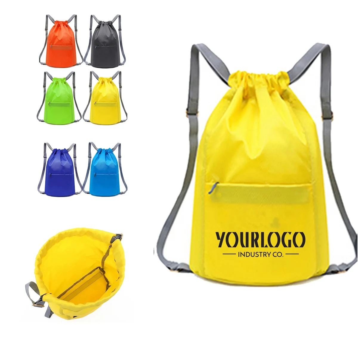 Adjustable Strap Drawstring Backpack 1