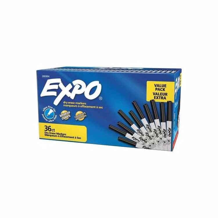 Dry Erase Markers - Black Ink Ultra Fine Point