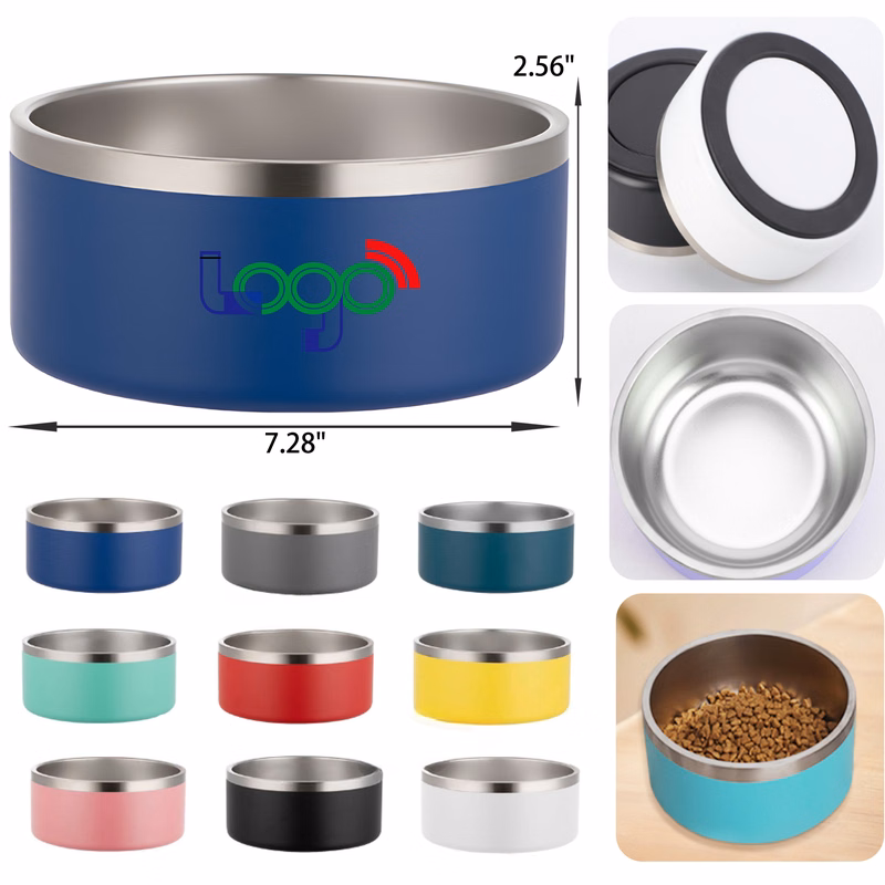 MOQ 50 PCS Sturdy 42 OZ Stainless Steel Pet Dog Bowl