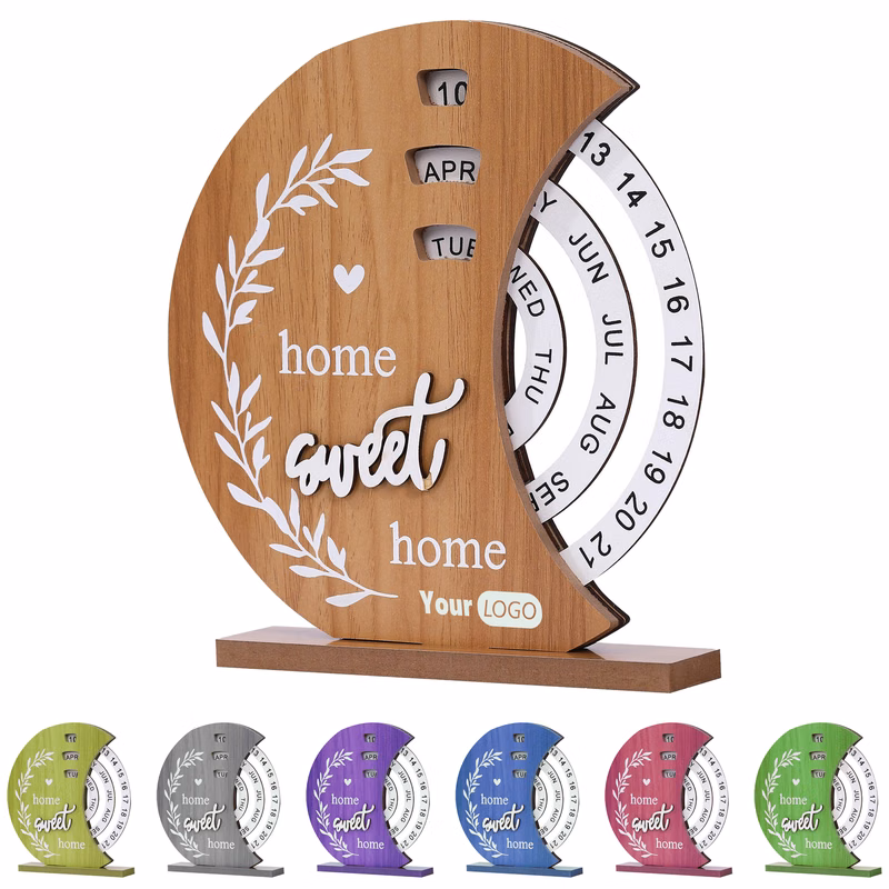 Wood Eco-Friendly Perpetual Calendar With Customizable Design