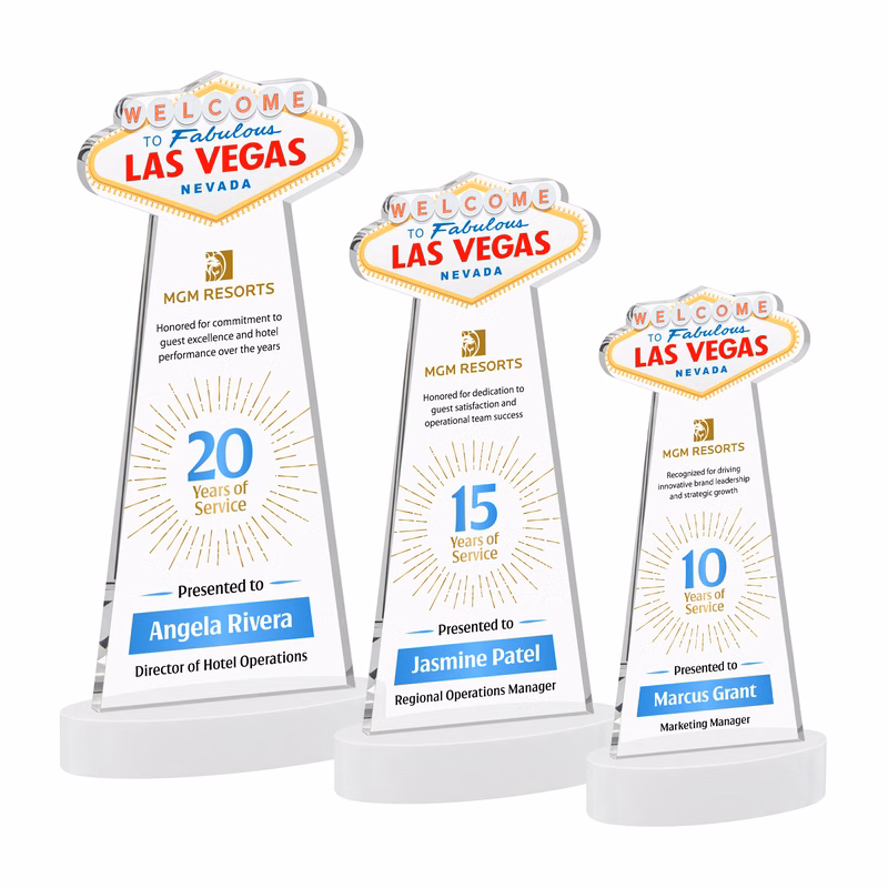 Las Vegas VividPrint™ Award on Alberton Base - White