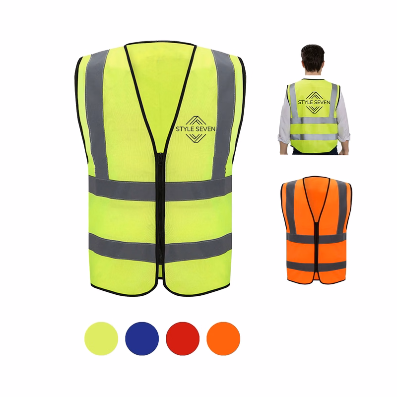 Double Band Reflective Tape Safety Loop & Hook Vest