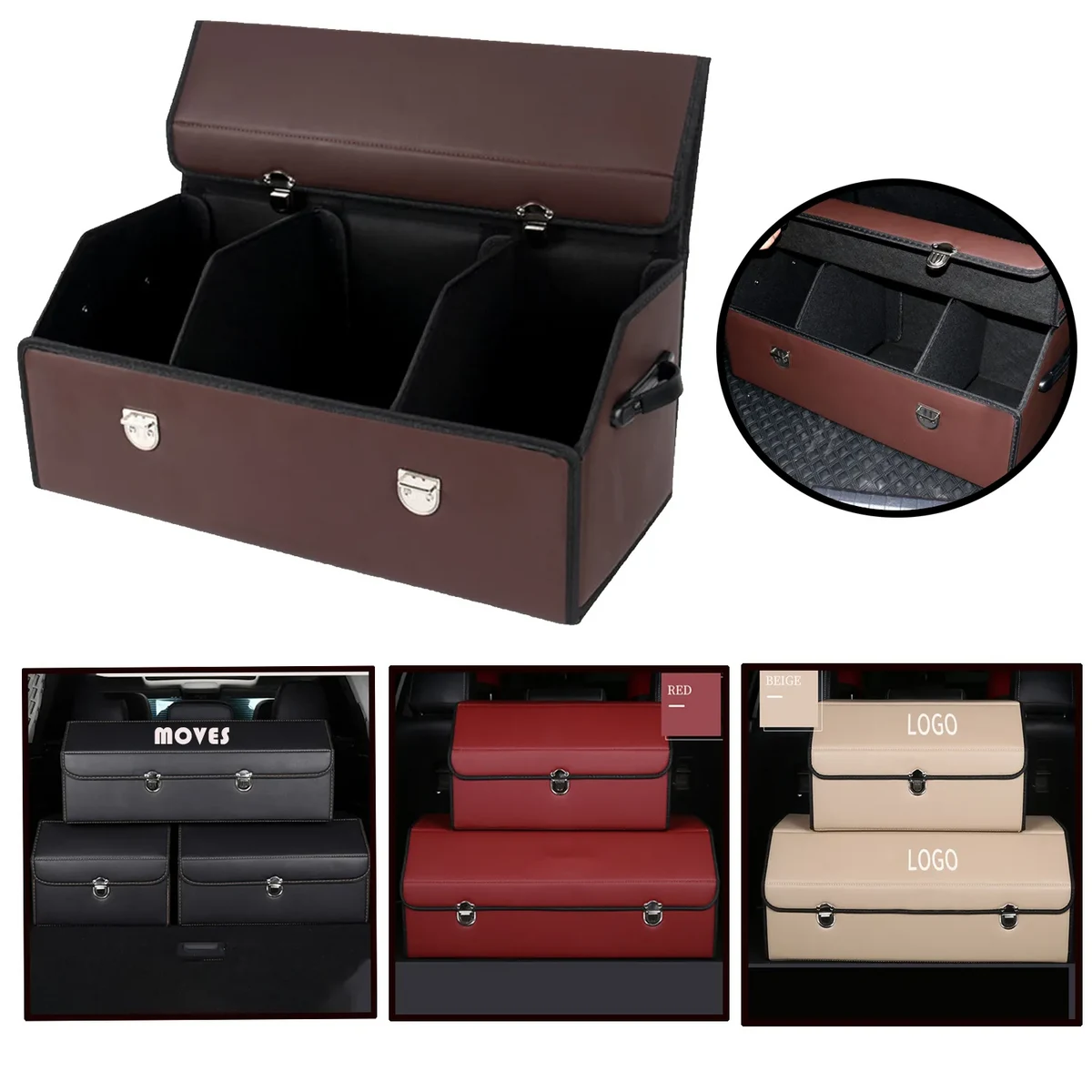 Vehicle Leather Storage Box 1