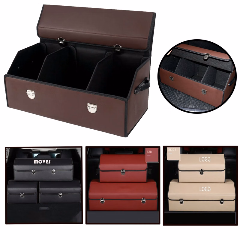 Vehicle Leather Storage Box