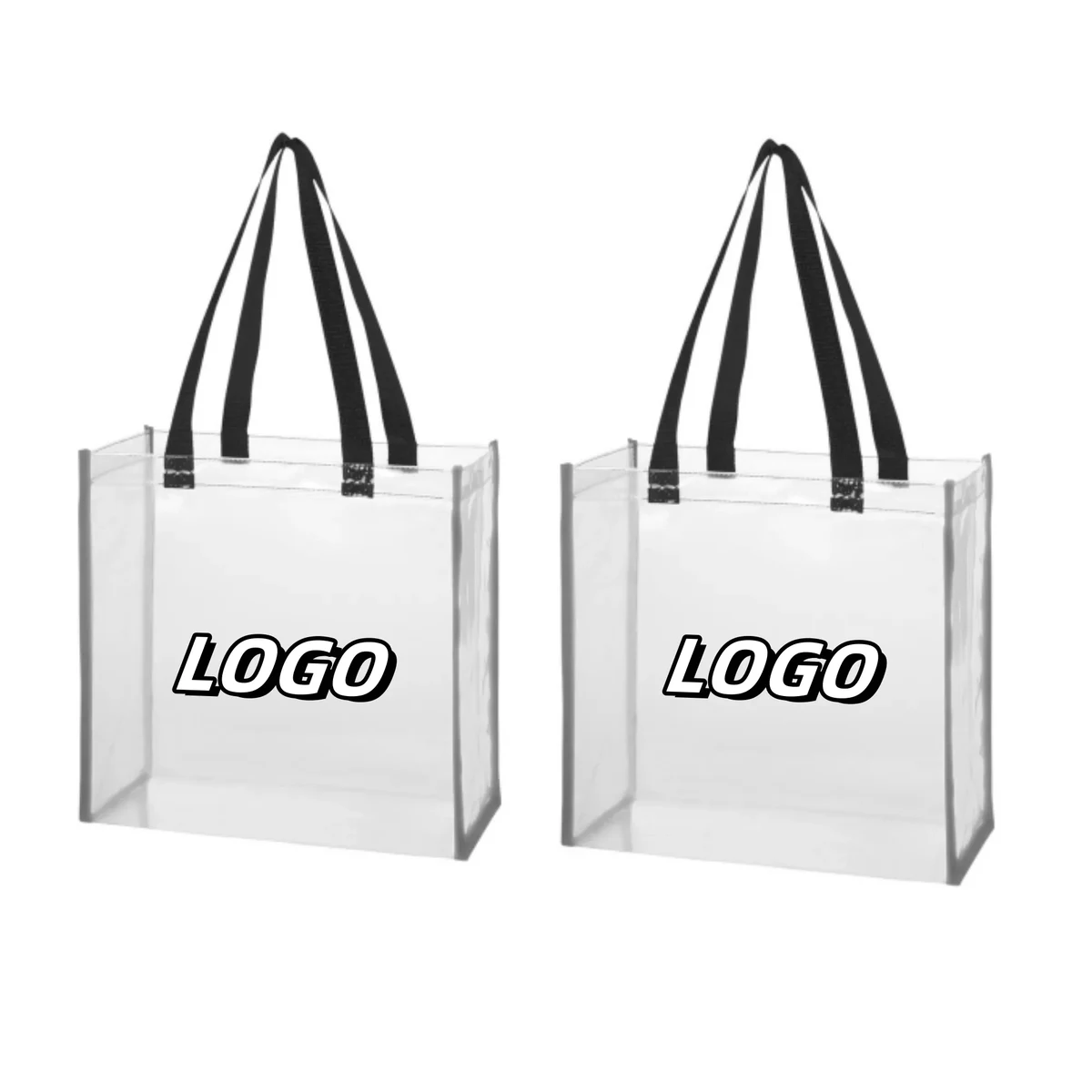 Clear PVC Tote Bag 12"x12"x6" 1