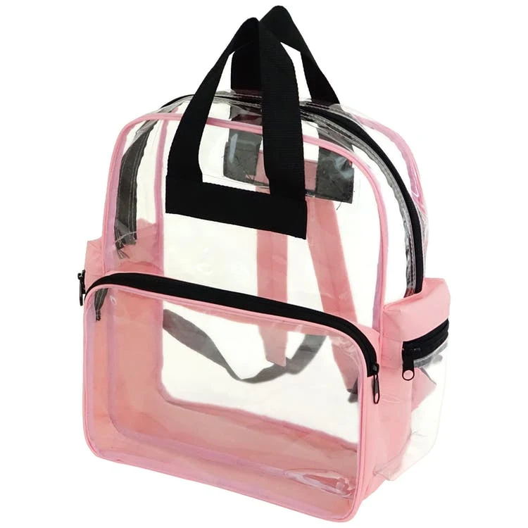 15" Clear Backpacks - Pink Trim 1
