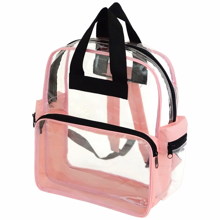15" Clear Backpacks - Pink Trim