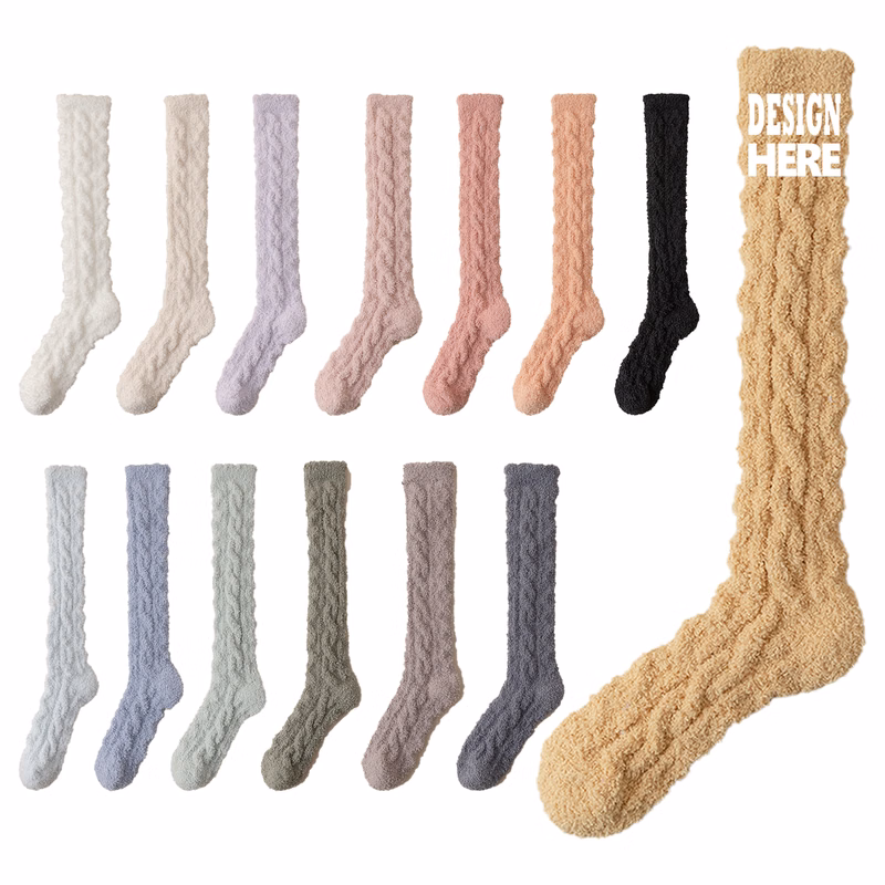 Coral Fleece Knee High Socks