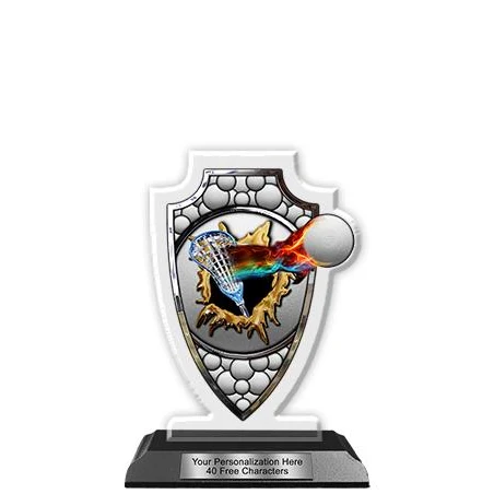 Acrylic Trophy: 6" Arrow Head, Lacrosse Ball Desig 1