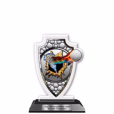 Acrylic Trophy: 6" Arrow Head, Lacrosse Ball Desig