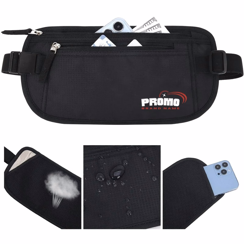 Slim Travel RFID Blocking Money Belt Conceal Waist Wallet