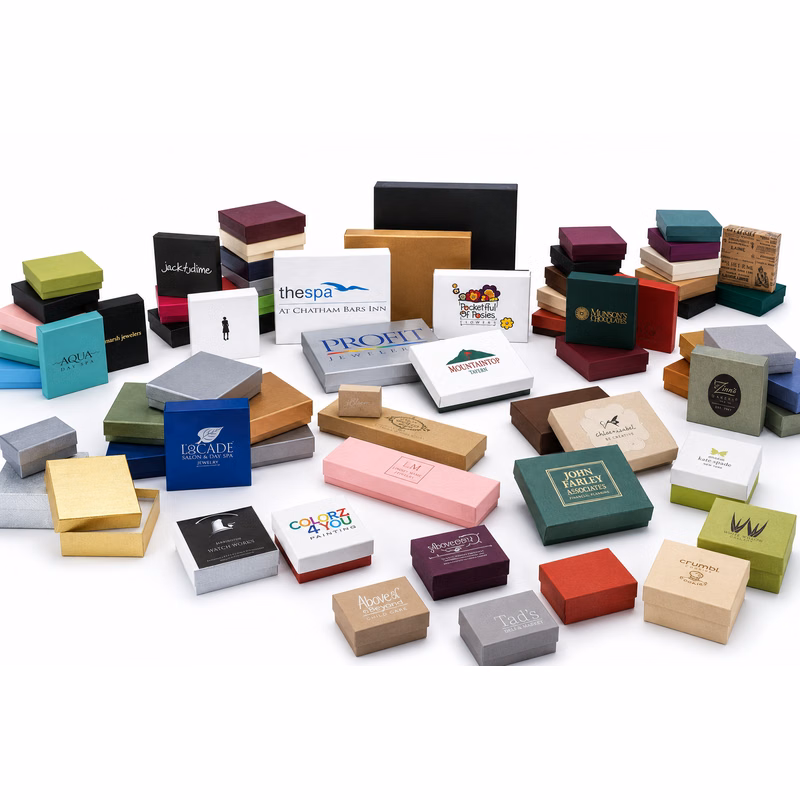 Colored Cotton Filled Jewelry Boxes
