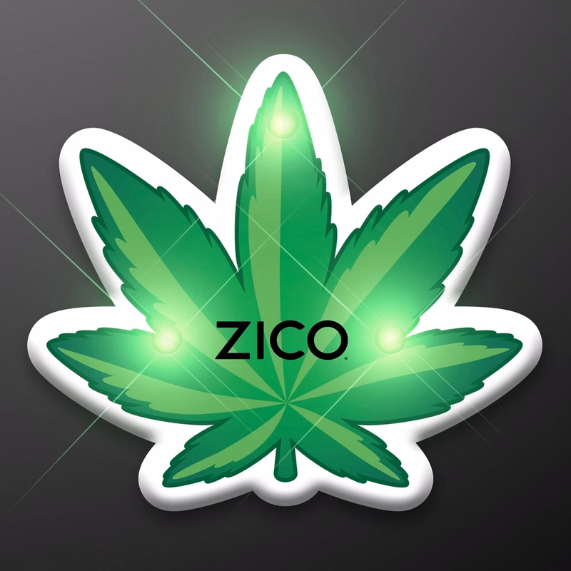 Cannabis Leaf Light Up Pins