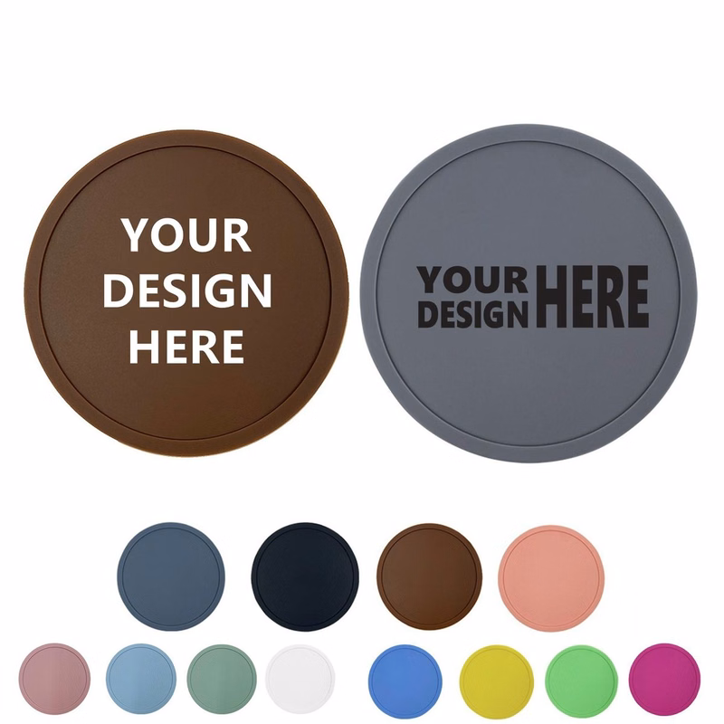 Non Slip Silicone Round Coasters For Drinks