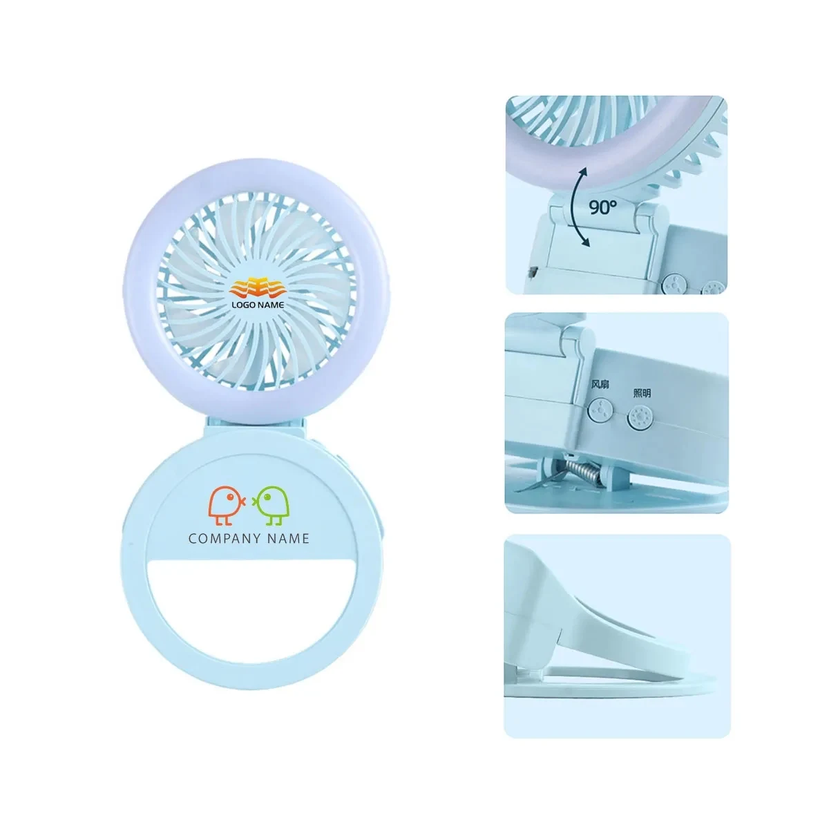3 Speed Small Personal USB Desk Fan 1