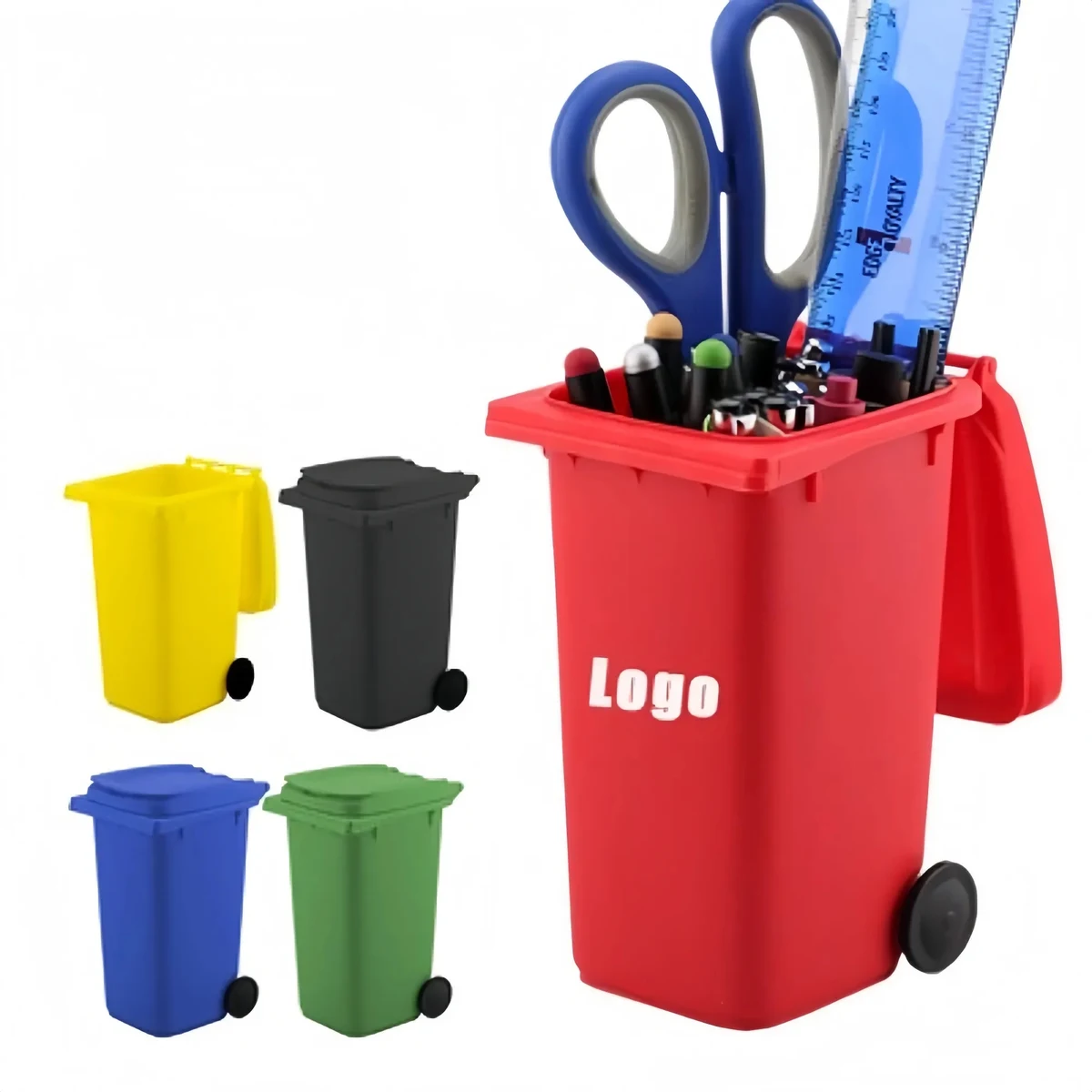 Desktop pen holder Trash can shaped pen holder 1