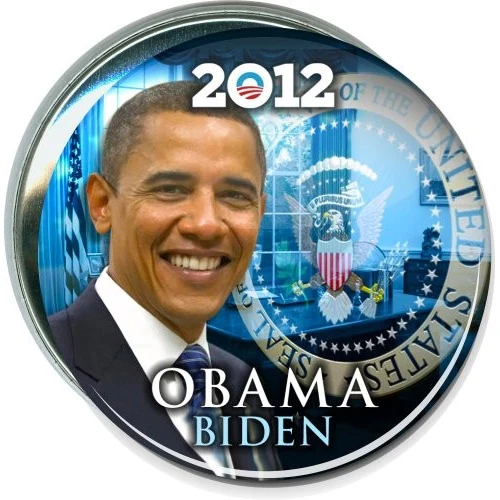 Obama Biden 2012 3D, Political Button 1