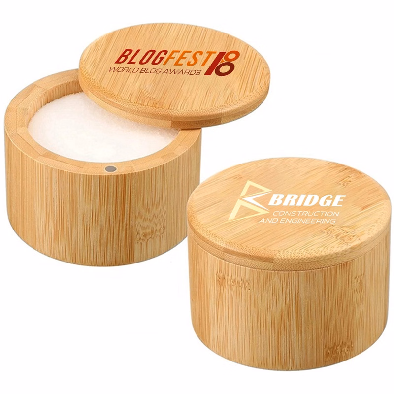 Custom Portable Gift Bamboo Container With Lid