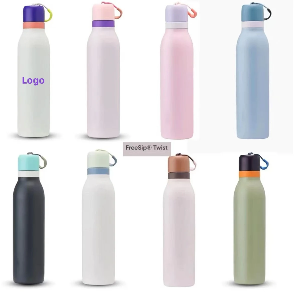 Owala FreeSip Twist Insulated Stainless Steel Water Bottle with Straw for Sports and Travel, custom water bottle with logo imprint 1