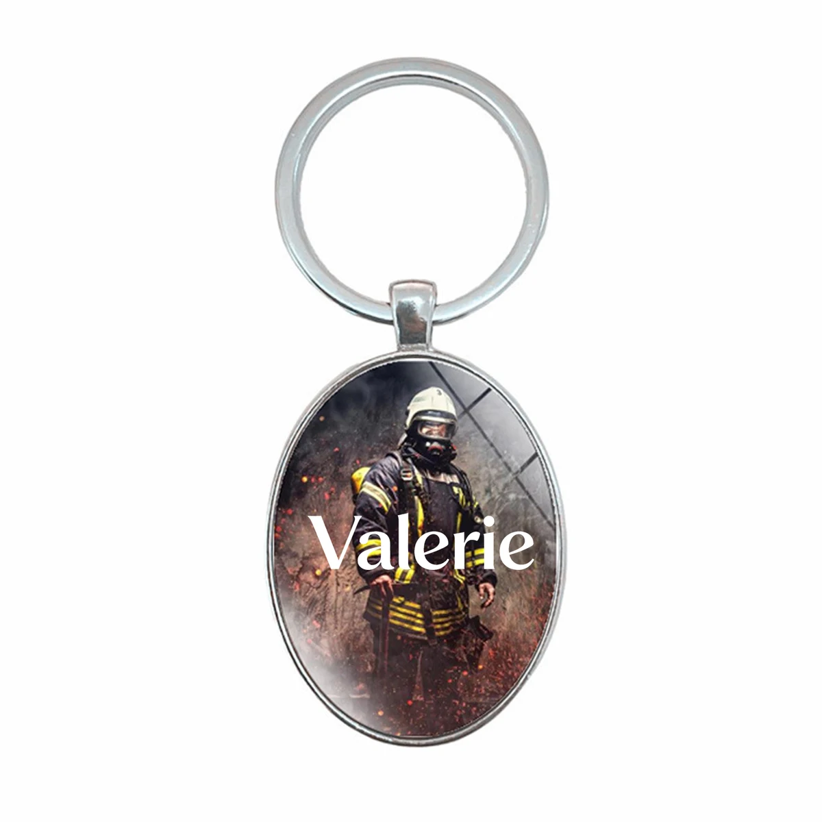 Custom Oval Reflective Metal Keychain 1