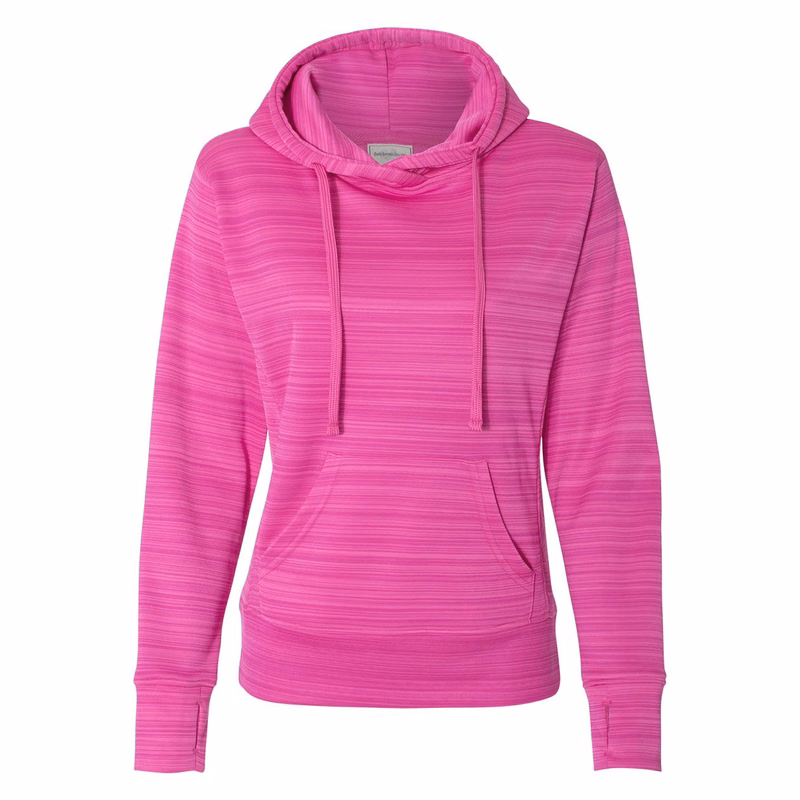 Women's Odyssey Striped Performance Fleece Lapover Hooded Sweatshirt - 8662