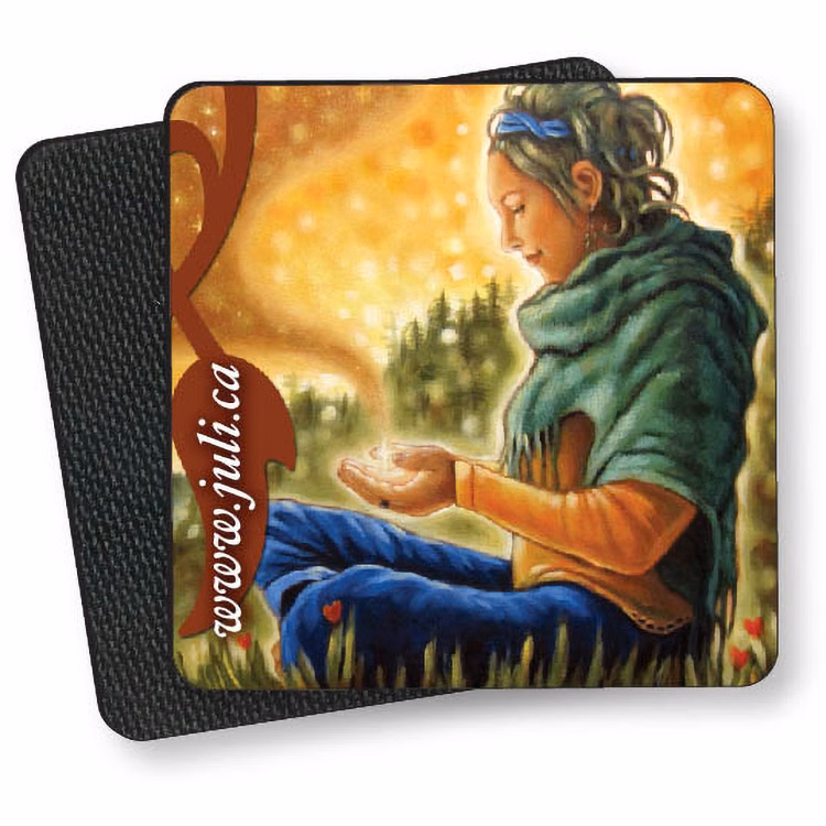 Premium Coaster, Gloss Plastic & Rubber, Square (3.5"), Full Colour