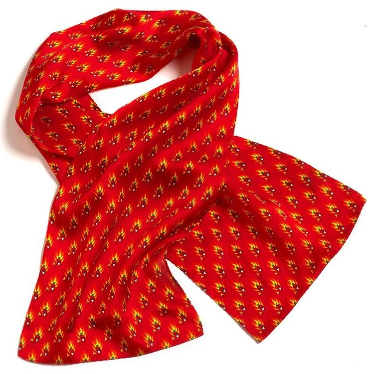 Flaming Chili Ladies Silk Scarf - 8"x45" 1