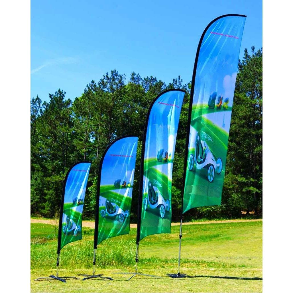 20' BLADE Wing Flag KIT, Personalized Beach Flags Banners & Single Reverse Print and Custom Size 1