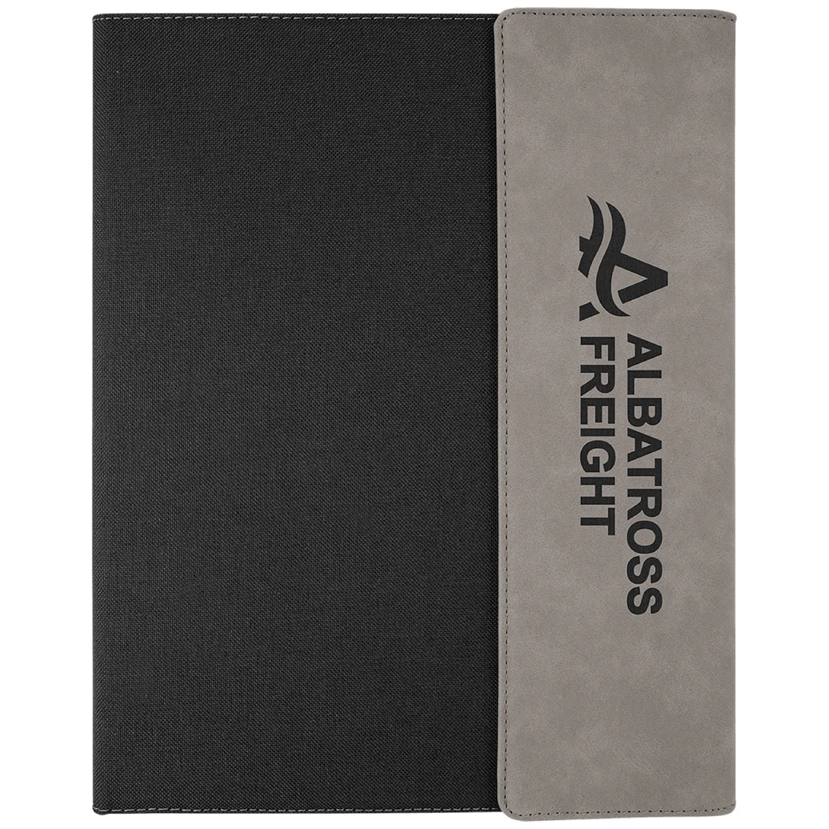 9" x 12" Gray Leatherette & Black Canvas Portfolio 1