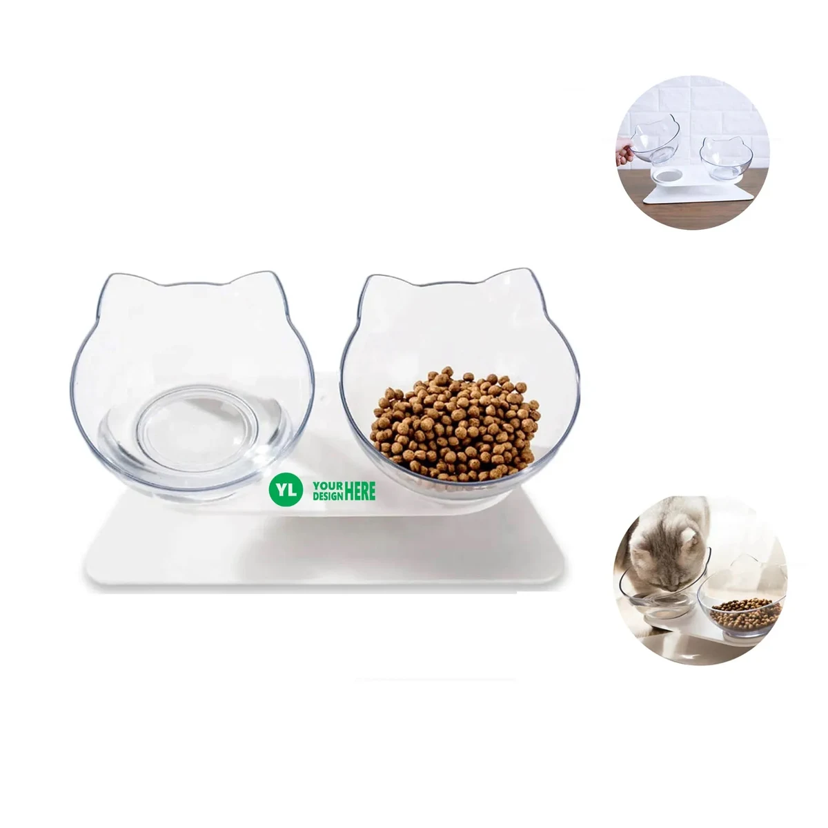 Transparent Double Pet Bowl Set 1