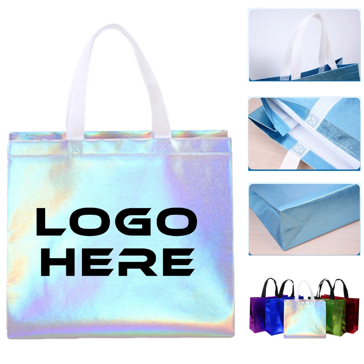Glossy Reusable Waterproof Non Woven Tote Bag With Handles 1
