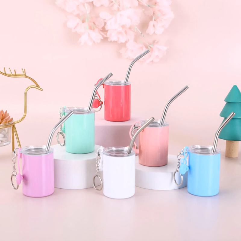 Double Wall 3 oz Metal Mini Tumbler with Straw Lid